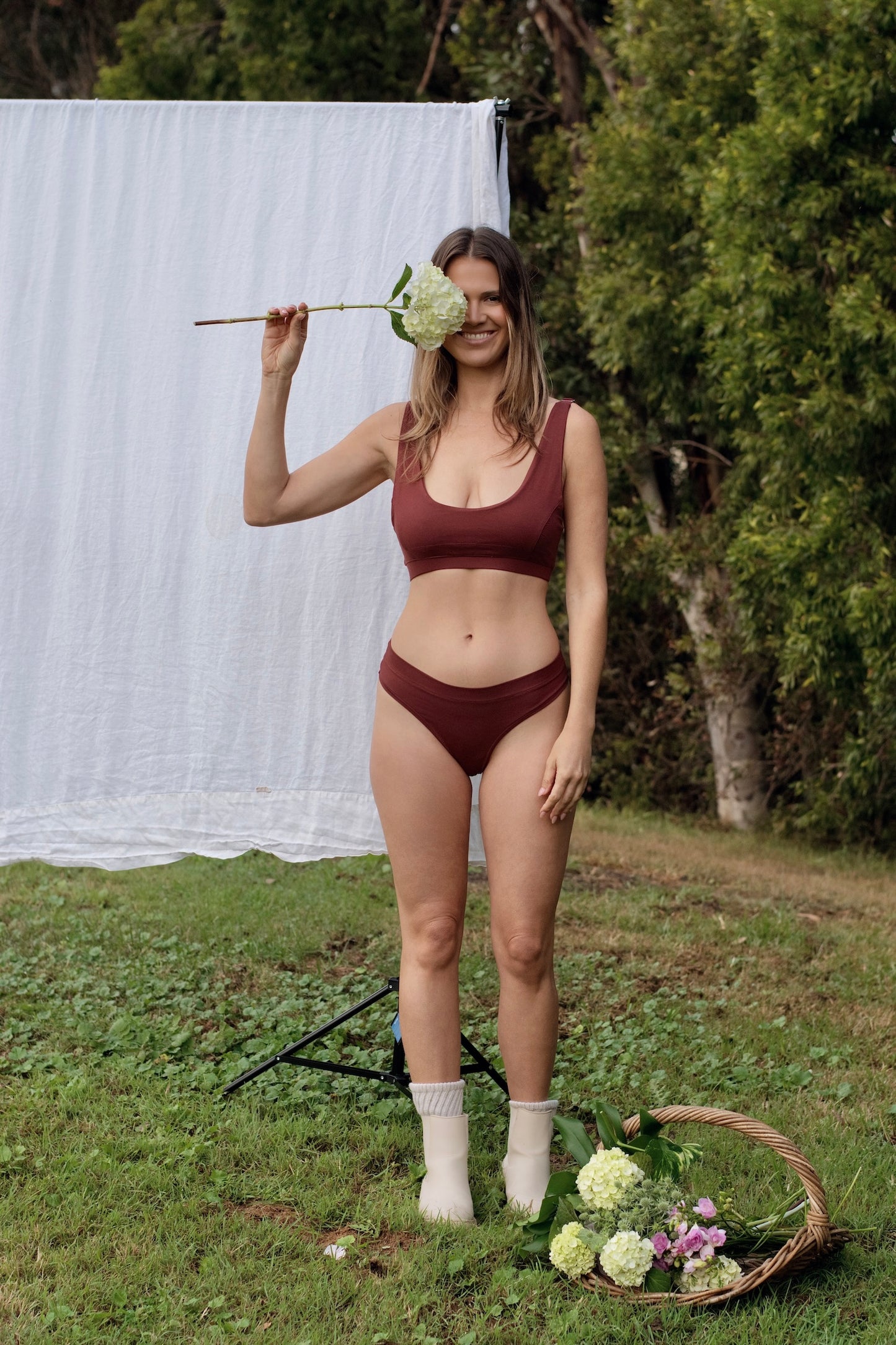 Eve High Waist G-String in Wine